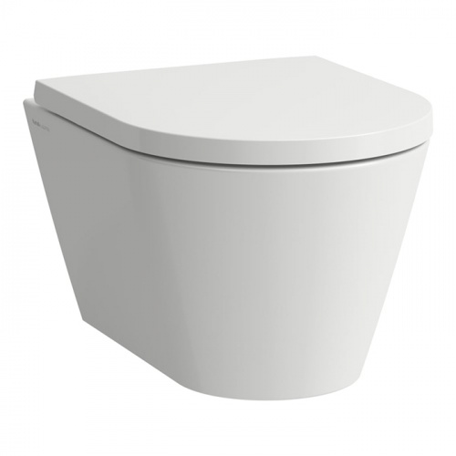 картинка LAUFEN KARTELL Унитаз подвесной укороченный 490x370x285(430) мм., безободковый, цвет белый глянец от магазина Сантехстрой
