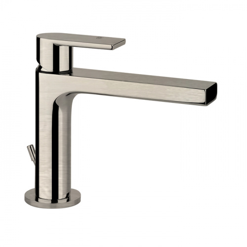 картинка Gessi Emporio Via manzoni Смеситель для раковины с донным клапаном и соединительными шлангами, цвет: Finox Brushed Nickel от магазина Сантехстрой