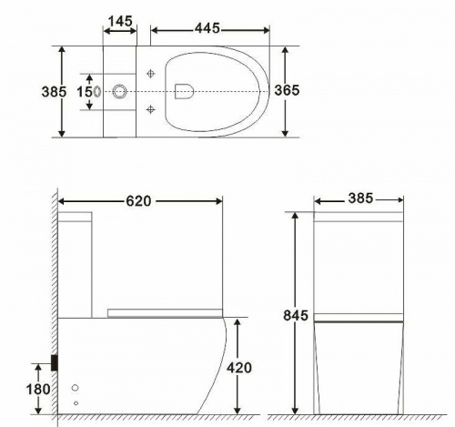 картинка Унитаз компакт BelBagno Amanda BB051CPR без бачка и сиденья от магазина Сантехстрой