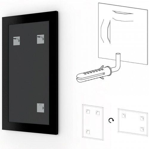 картинка Зеркало Evoform Definite 87х67 BY 0677 в багетной раме - Серебряный бамбук 24 мм от магазина Сантехстрой