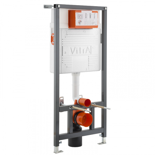 картинка Комплект унитаза с инсталляцией Vitra S50 9003B003-7201 с сиденьем Микролифт и кнопкой смыва Хром от магазина Сантехстрой