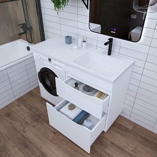 картинка Раковина Grossman Madera Камилла 120 R 1101017 на стиральную машину Белая от магазина Сантехстрой