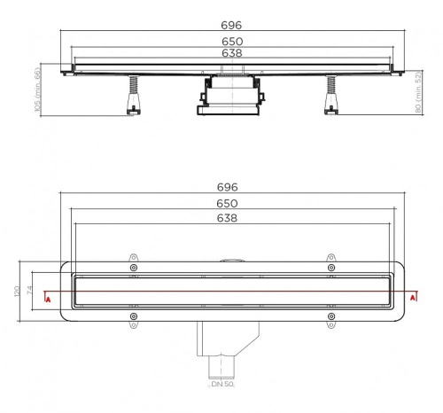 картинка Душевой лоток BETTOSERB Net Line 13702517 с решеткой Хром матовый от магазина Сантехстрой
