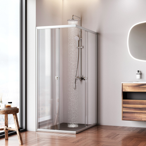 картинка W87G-403-12080-MT Sunny душ огражд прямоугольн, раздвижн двери 120x80 серебро,стекло прозрачн от магазина Сантехстрой