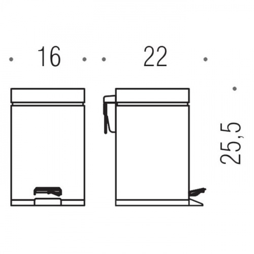 картинка Colombo Black&White Ведро с крышкой и педалью, 3л, цвет: сталь/белый матовый от магазина Сантехстрой