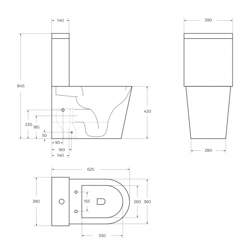 картинка Унитаз-компакт безободковый со смывом TORNADO BelBagno FLAY-TOR BB2149CP-TOR/BB2149T/BB2031SC от магазина Сантехстрой