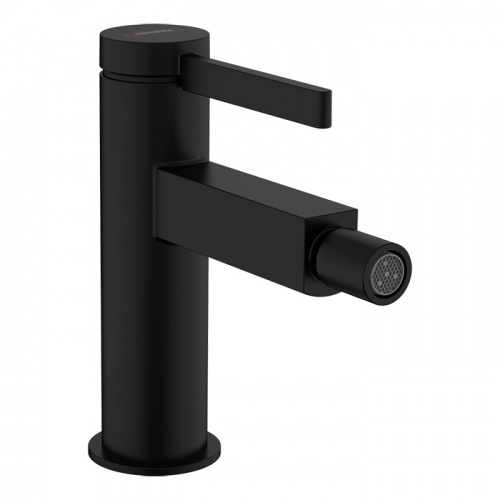 фото hansgrohe finoris смеситель для биде на 1 отверстие, однорычажный, с донным клапаном, цвет черный матовый