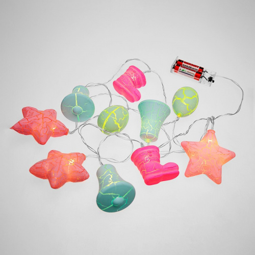 картинка Гирлянда светодиодная Новый год 1,5 м,  прозрачный ПВХ,  10 LED,  теплый белый,  питание 2 х АА (батарейки не в комплекте) от магазина Сантехстрой