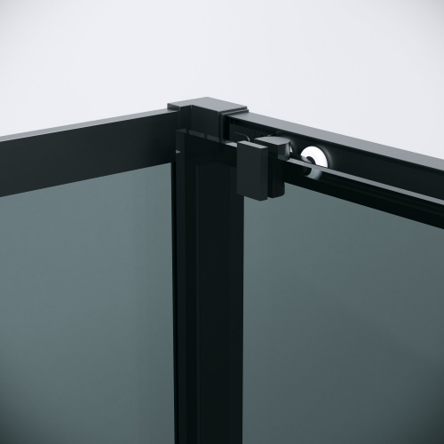 картинка Душевая перегородка 200.K33.02.90.21.10 Cosmo (90*195) черный матовый, стекло тонированное, 1 место от магазина Сантехстрой