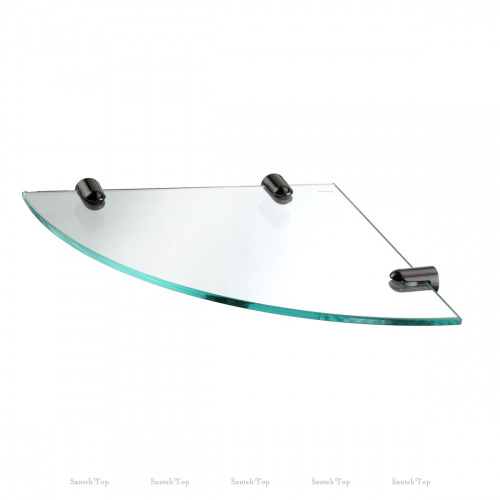 картинка Полка стеклянная WasserKraft K-533POLISHED BLACK / K-533PB угловая, черный глянцевый от магазина Сантехстрой