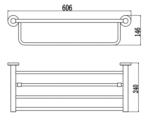 картинка Полка для полотенец Savol 56 (S-005644) от магазина Сантехстрой