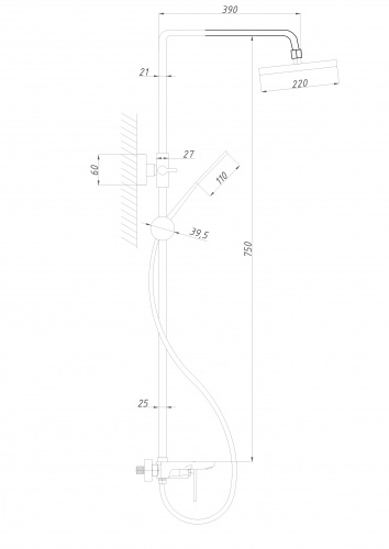 картинка Душевая система ПСМ-ПРОФСАН ДИЗАЙН PSM-500-8 тип См-ВДшОРНТрА от магазина Сантехстрой