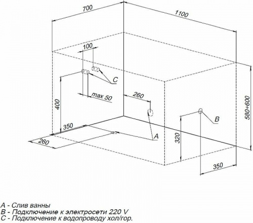 картинка Акриловая ванна Aquanet Seed 110x70 246133 без гидромассажа от магазина Сантехстрой