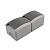картинка Блок вертикальный 2 розетки (керамика) INDUSTRIAL IP54 с заземлением,  о/у,  серый KRANZ от магазина Сантехстрой