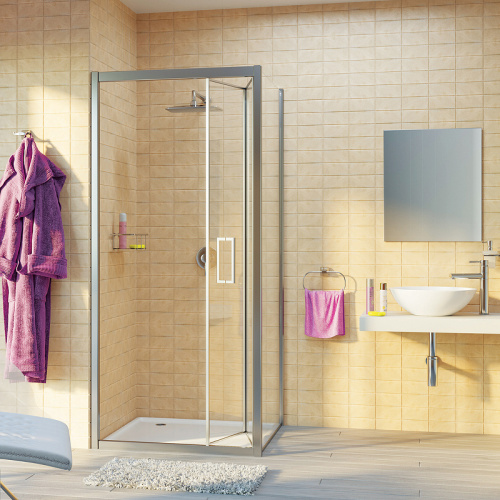 картинка Душевая стенка WasserKRAFT Weser 100 78F10-RP100 профиль Хром стекло прозрачное от магазина Сантехстрой