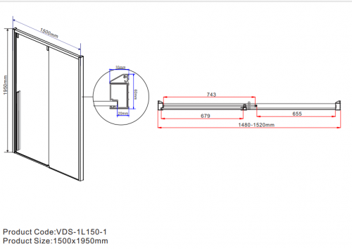 картинка Душевая дверь Vincea vds-1l150clb-1 от магазина Сантехстрой