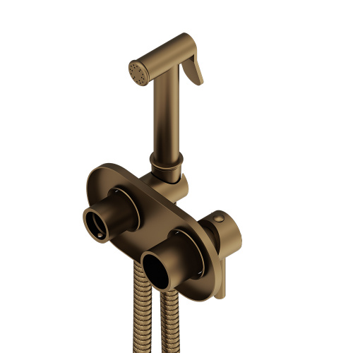 фото 214000000 option, смеситель монтируемый в стену, с гиг.душем, бронза