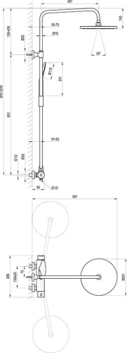 картинка Душевая стойка Ravak DS 091.00 X07P643 регулируемая по высоте от магазина Сантехстрой