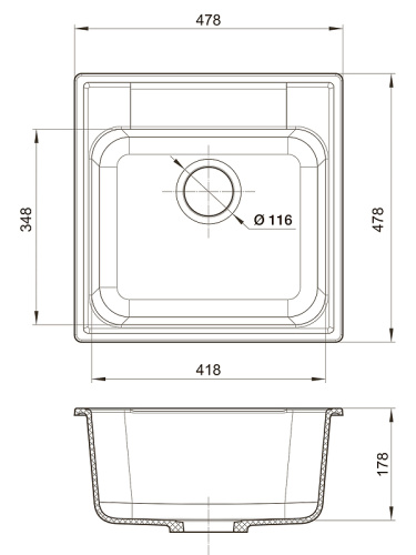 картинка Кухонная мойка Reflection Etude 48 RF0353BL Черная от магазина Сантехстрой