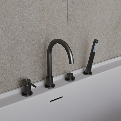 картинка Смеситель на борт ванны Y , оружейный металл от магазина Сантехстрой