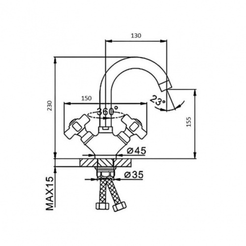 картинка Смеситель для кухни D-Lin D153810-D, хром от магазина Сантехстрой