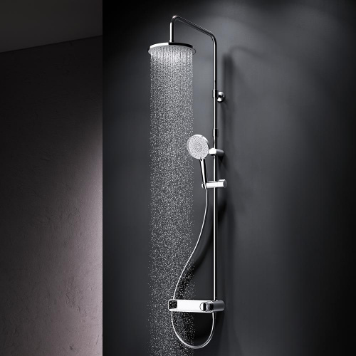 картинка F0785A600 X-Joy, душ.система: см-ль-полка д/душа, душ.штанга, верхн. душ 220мм, ручн душ, хром от магазина Сантехстрой