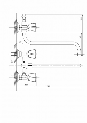 картинка Смеситель для ванны с душем FAUZT FZs-511-17 тип См-ВУДРНШлА от магазина Сантехстрой