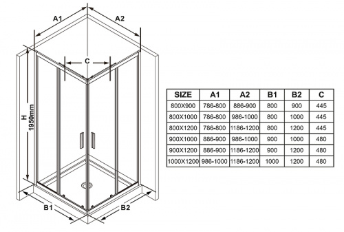 картинка Душевая дверь Ravak Blix Slim BLSRV2K-100 X1XMA0C00Z1 профиль Хром стекло Transparent от магазина Сантехстрой