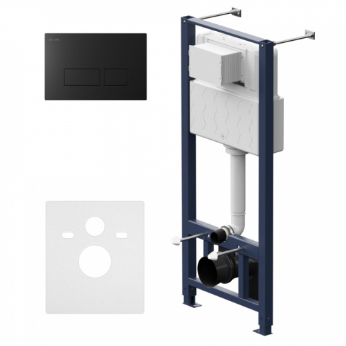 картинка I012704.7038 Pro инсталляция для подвесного унитаза с пневматич клавишей Pro S пластик, чёрн матовый от магазина Сантехстрой