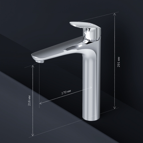 картинка F8092000 Like, смеситель д/умывальника излив 170 мм, хром, шт. от магазина Сантехстрой