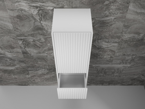 картинка Пенал «Стокгольм» 360 см подвесной 2 ящика белый рифленый софт от магазина Сантехстрой