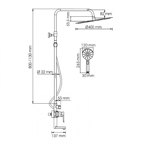 картинка Душевая система WasserKRAFT A166.117.127.087.CH Хром от магазина Сантехстрой
