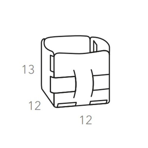 картинка ADJ Корзинка Mini Bottega, 12x12xH13 см., цвет: панна котта/белый от магазина Сантехстрой