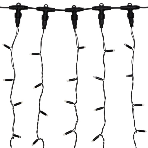 картинка Гирлянда Светодиодный Дождь 2х6м,  постоянное свечение,  черный провод,  230 В,  диоды БЕЛЫЕ от магазина Сантехстрой