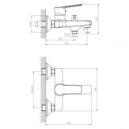картинка Смеситель для ванны DECOROOM DR22 (DR22036) от магазина Сантехстрой