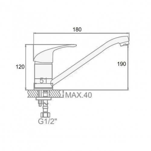 картинка Смеситель для кухни D-Lin D153411, хром от магазина Сантехстрой