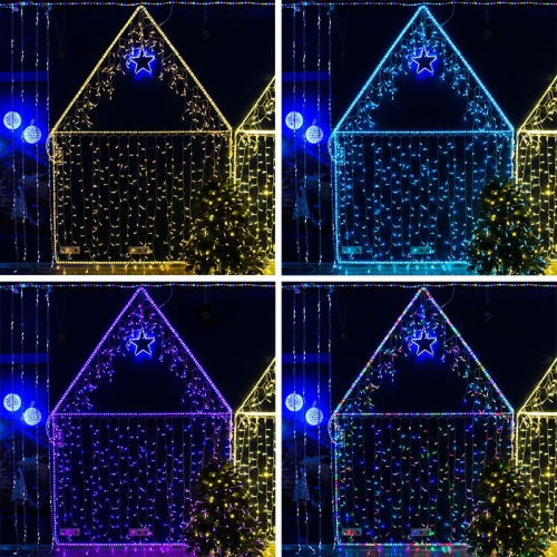 картинка Гирлянда Нить 10м,  свечение с динамикой,  прозрачный ПВХ,  230В,  цвет RGB от магазина Сантехстрой