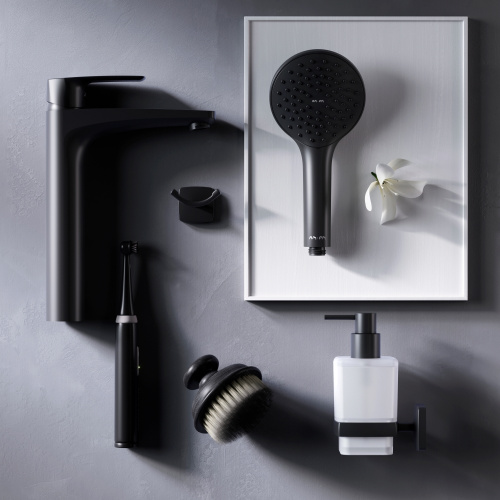 картинка F90A92022 Gem, смеситель для умывальника высокий, черный, шт. от магазина Сантехстрой