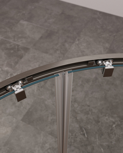 картинка Душевой уголок Cezares Molveno 120x120 MOLVENO-R-22-90+30-C-GM-IV профиль Оружейная сталь стекло прозрачное от магазина Сантехстрой