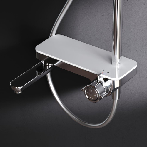 картинка F0780700 Like, душ.система: см-ль-полка д/ванны/душа, душ.штанга 1030-1460мм, верхний душ 220 мм, ру от магазина Сантехстрой