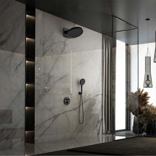 картинка Душевой комплект Inspire VSFW-3I22MT3MB встраиваемый, термостатический, двухрежимный, черный от магазина Сантехстрой