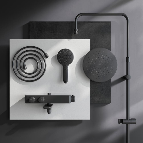 картинка F0750A522 Inspire V2.0, душевая система, набор: см-ль д/ванны/душа с термостатом, верхний душ d 250 от магазина Сантехстрой