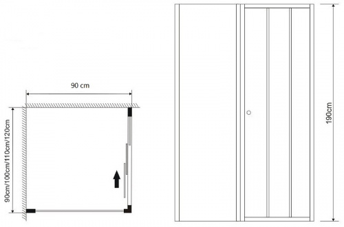 картинка Душевая стенка Grossman Falcon 90 GR-P90Fa профиль Хром стекло прозрачное от магазина Сантехстрой