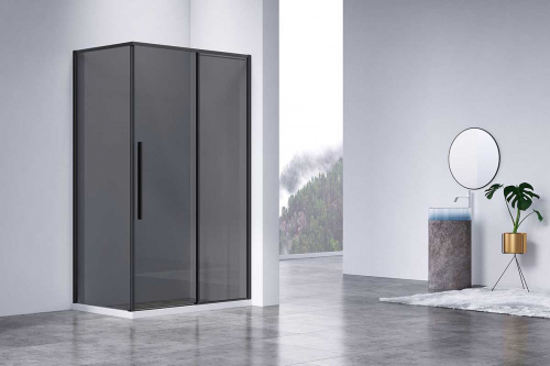 картинка Душевой уголок Slim-N VSR-4SN9012CGB, 1200*900, черный, стекло тонированное от магазина Сантехстрой