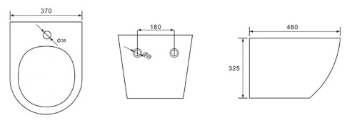 картинка Биде подвесное Azario Grado 37х48х32.5 фаянс (AZ-0046-BW SP) от магазина Сантехстрой