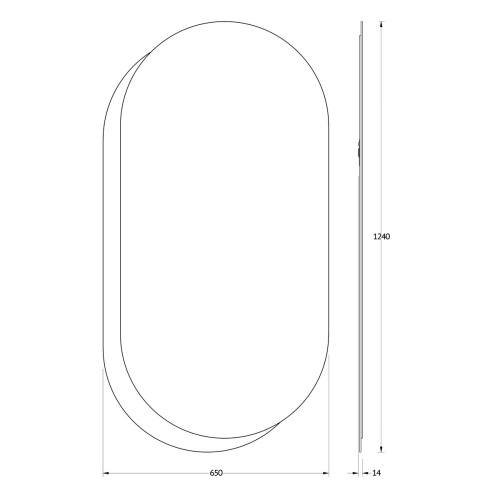 картинка Зеркало Evoform Double BY 0313 65x124 графит от магазина Сантехстрой