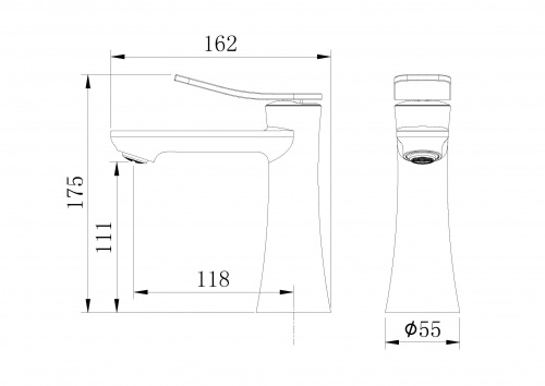 картинка Смеситель для раковины Advans 510.K35.09.420 графит сатиновый от магазина Сантехстрой