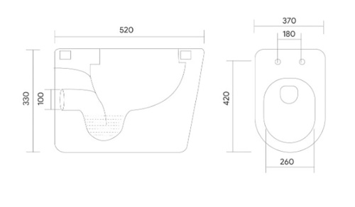 картинка AQ1910-00 Унитаз подвесной безободковый AQUATEK АЛЬФА 520 x 370 x 330 мм + тонкое сиденье с механизмом плавного закрывания от магазина Сантехстрой