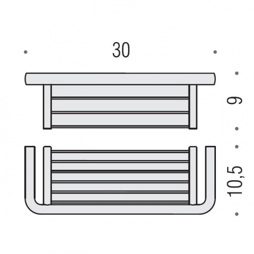 картинка Colombo Lulu Полочка металлическая 30 см, цвет: PVD золото от магазина Сантехстрой