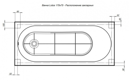 картинка Акриловая ванна Aquanet Lotos 170x75 от магазина Сантехстрой